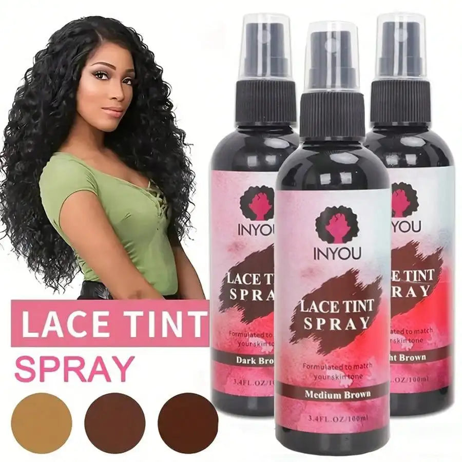 Lace Tint Spray For Wigs, Waterproof Lace Tint Melting Mousse Spray Concealer For Lace Closure Front Wigs Toupees