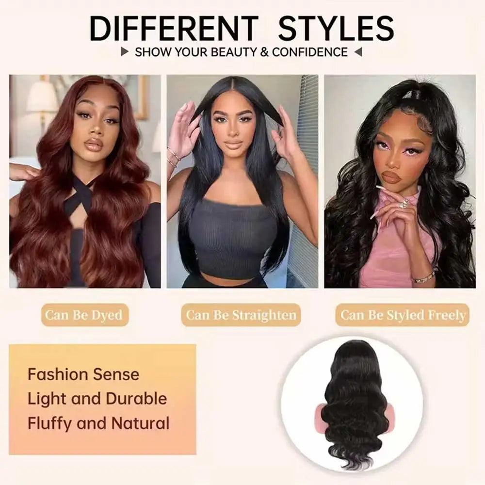 250% Glueless Wig Body Wave Human Hair Wigs Pre Cut 13x4 13x6 HD Lace Frontal Wigs Pre Plucked Curly Lace Front Human Hair Wigs