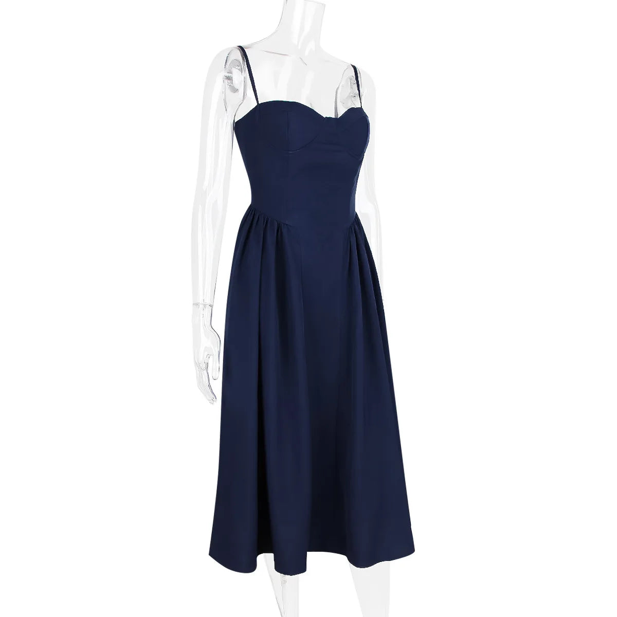 Suninheart Spaghetti Strap Summer Party Dresses 2025 New Arrivals Fit and Flare Elegant Midi Dress Red Night Date Dress