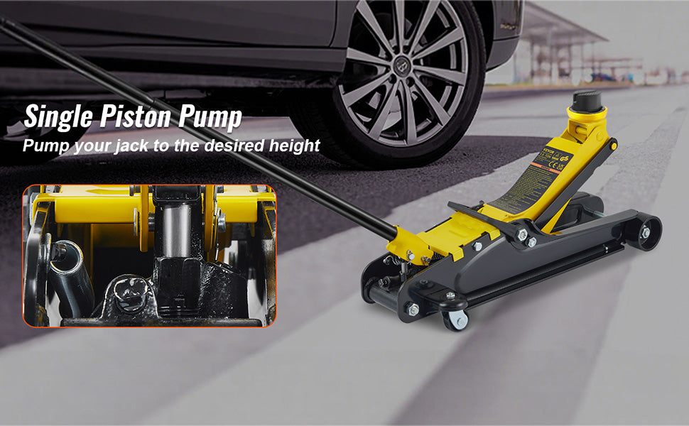 SucceBuy 2.5T Floor Hydraulic Jack Pneumatic Low Profile Floor Jack Heavy-Duty Steel Racing Floor Jack with Piston Lift Pump